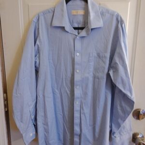 Men’s Michael Kors Button Down Shirt Size  16 1/2 34-35 Blue Long sleeve NWOT